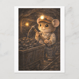 Career Mouse as Coal Miner Postcard