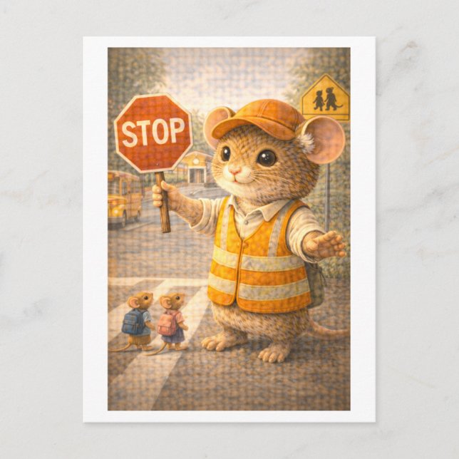 Career Mouse as Crossing Guard Postcard (Front)
