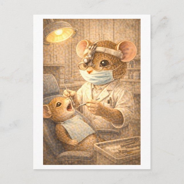 Career Mouse as Dentist Postcard (Front)