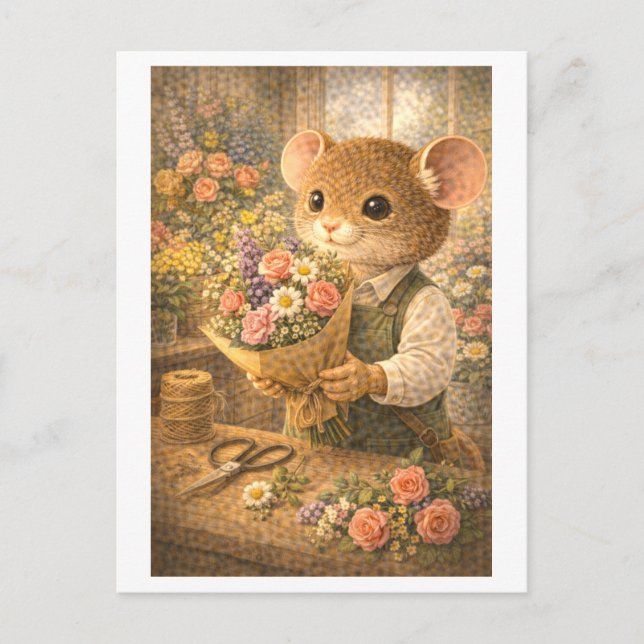 Career Mouse as Florist Postcard (Front)