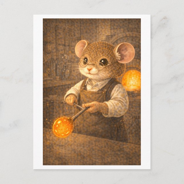 Career Mouse as Glass Blower Postcard (Front)