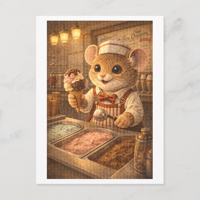 Career Mouse as Ice Cream Vendor Postcard (Front)