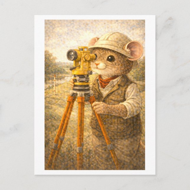 Career Mouse as Land Surveyor Postcard (Front)