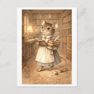 Career Mouse as Librarian Postcard