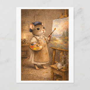 Career Mouse as Painter Postcard