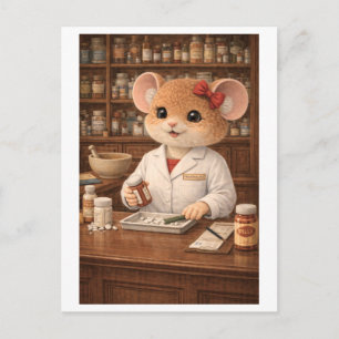 Career Mouse as Pharmacist Postcard
