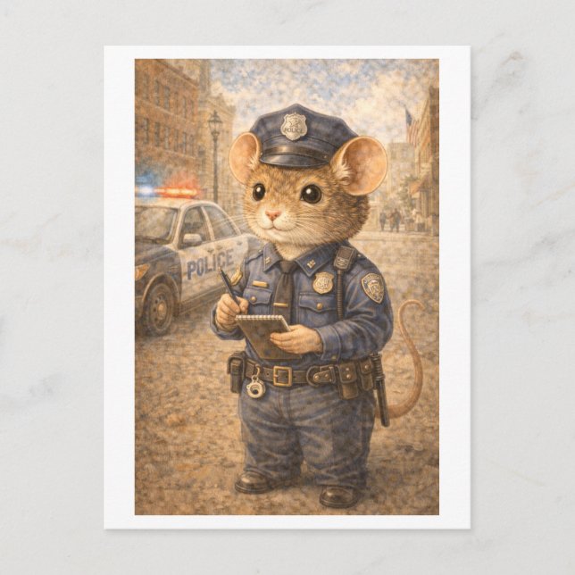 Career Mouse as Police Officer Postcard (Front)