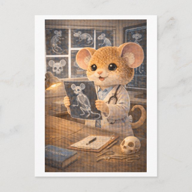 Career Mouse as Radiologist Postcard (Front)