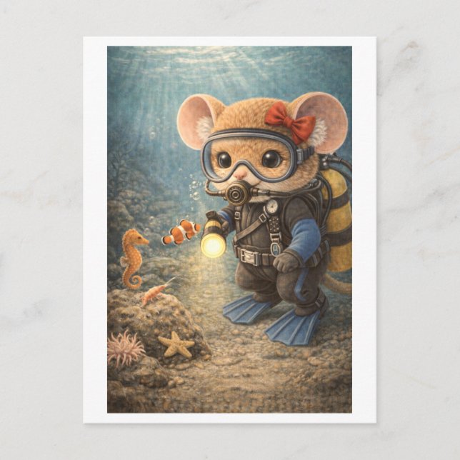 Career Mouse as Scuba Diver Postcard (Front)