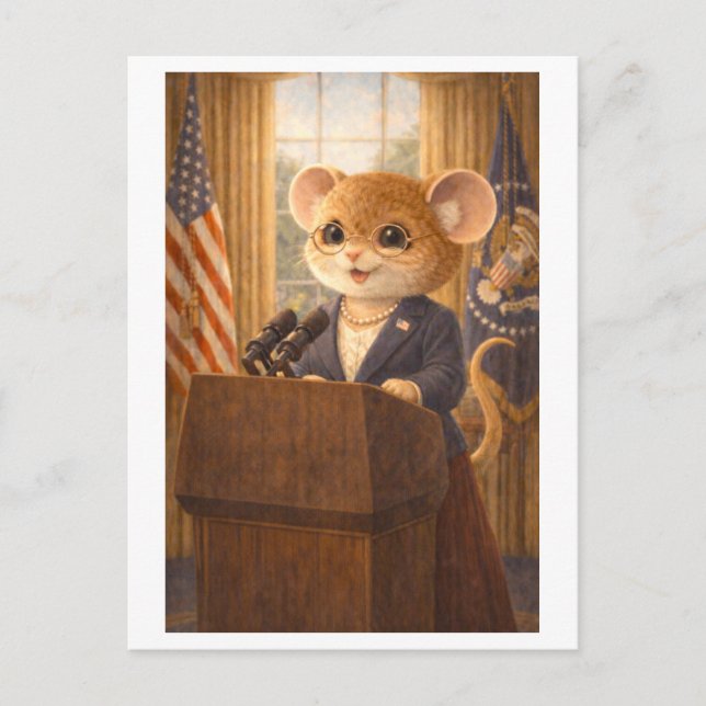 Career Mouse as US President Postcard (Front)
