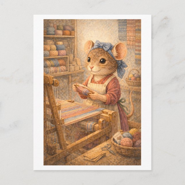 Career Mouse as Weaver Postcard (Front)