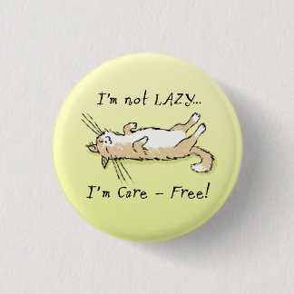 Carefree Cat 3 Cm Round Badge