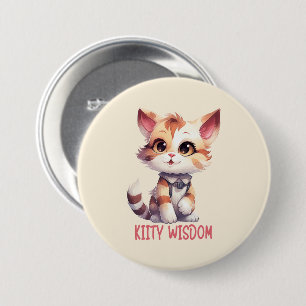 Carefree Cat Attitude – Playful Feline Design 7.5 Cm Round Badge