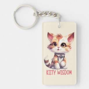 Carefree Cat Attitude – Playful Feline Design Key Ring