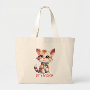 Carefree Cat Attitude – Playful Feline Design Large Tote Bag