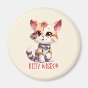 Carefree Cat Attitude – Playful Feline Design Magnet