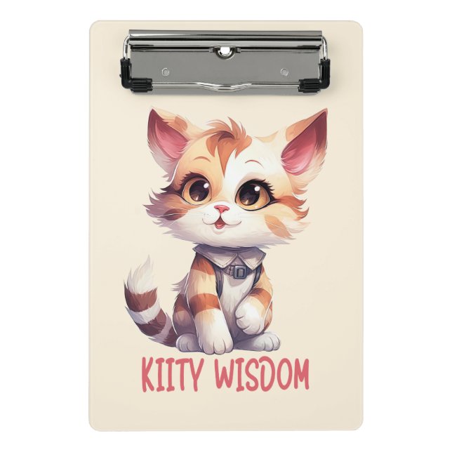 Carefree Cat Attitude – Playful Feline Design Mini Clipboard (Front)