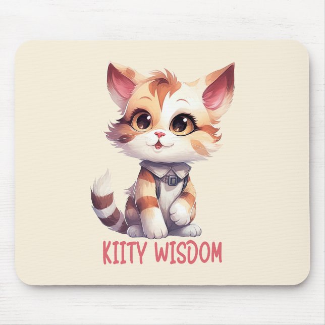 Carefree Cat Attitude – Playful Feline Design Mouse Pad (Front)