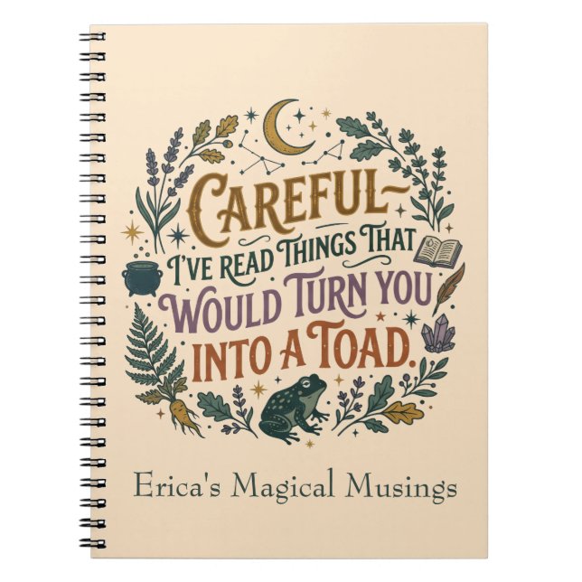 Careful I've Read Things Funny Book Witch Quote  (Front)