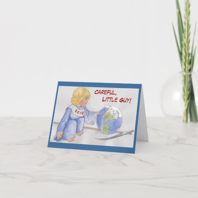 Careful, Little Guy! Holiday Card (Front)