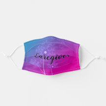 Caregiver Dandelion Blue Pink Face Mask