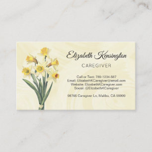 Caregiver Elder Care Services Floral Business Card