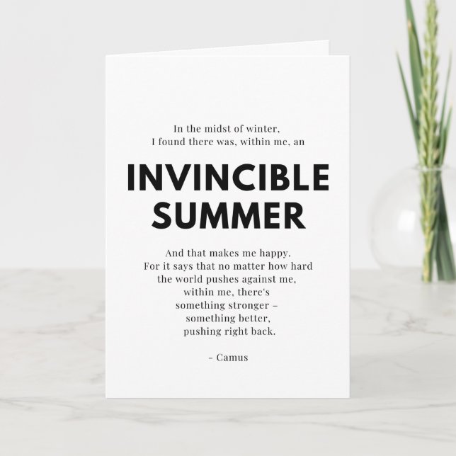 Caregiver Encouragement Card -  Invincible Summer (Front)
