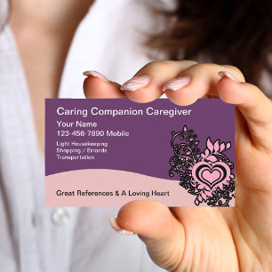 Caregiver Heart  Floral Design Business Card