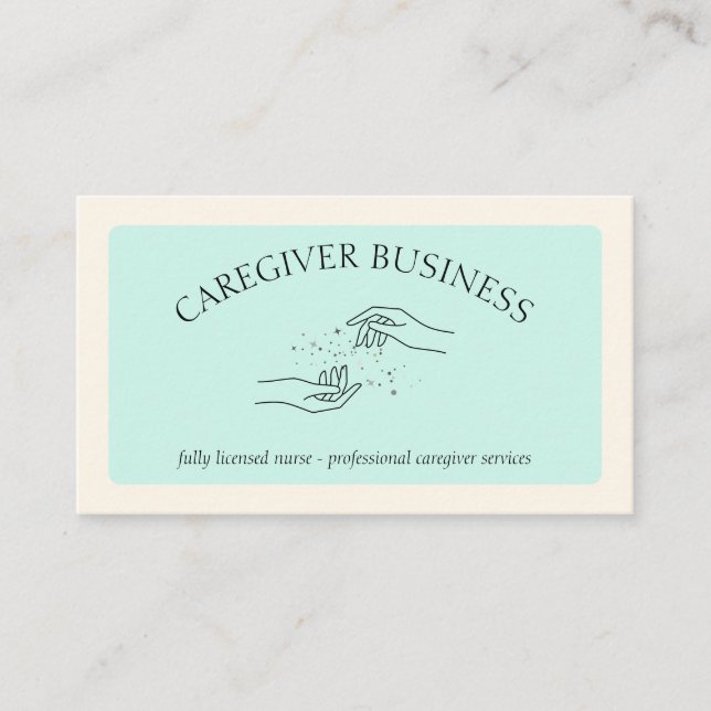 Caregiver Home Caregiving Adult Outpatient Nurse Business Card (Front)