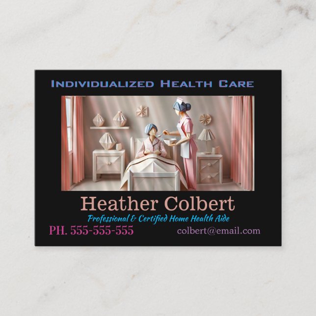 Caregiver Home Health Care Professional Patience Business Card (Front)