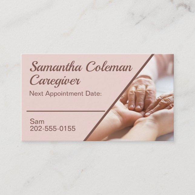 Caregiver Home Help Appointment Date Business Card (Front)