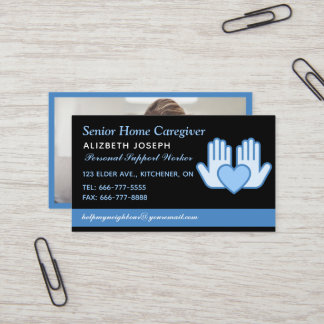 Caregiver Home Help Nurse photo modern Business Card