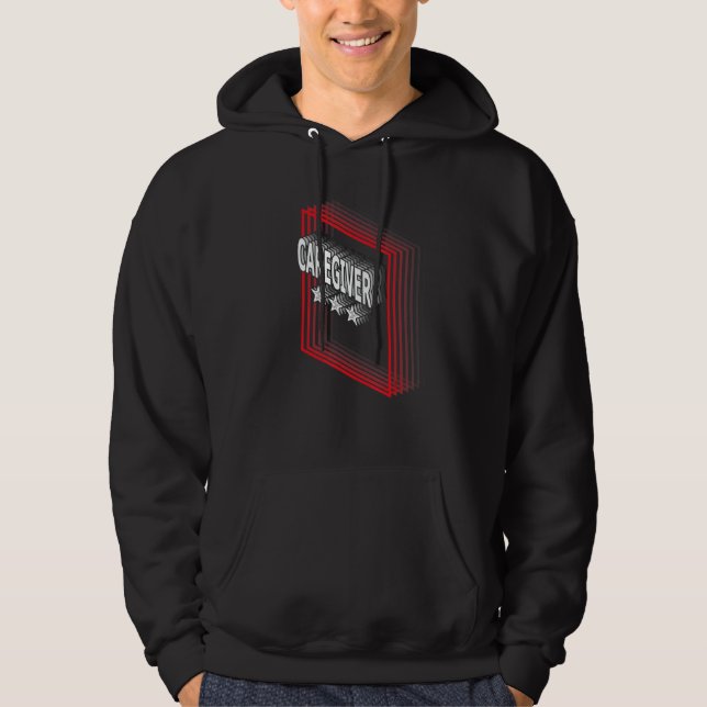 Caregiver Job Title Appreciation Retro Hoodie (Front)