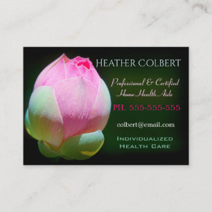 Caregiver Lotus Bulb Flower Happy Professional Business Card