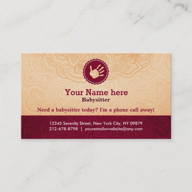 Caregiver slogans business card (Front)