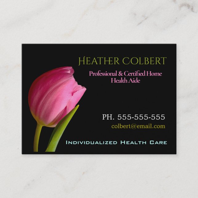 Caregiver  Tulip  Beauty Professional  Business Card (Front)