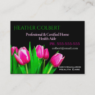Caregiver  Tulips  Happy Professional Business Card
