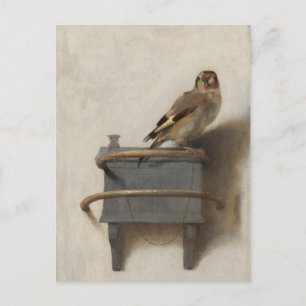 Carel Fabritius, The Goldfinch - 17th C. Fine Art  Postcard
