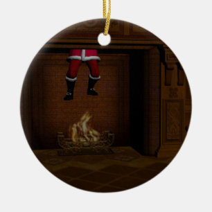 Careless Santa Claus Ceramic Tree Decoration