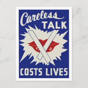 Careless talk costs lives postcard