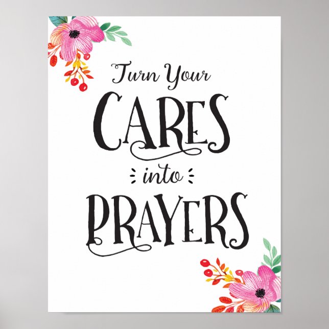Cares into Prayer Art Print (Front)