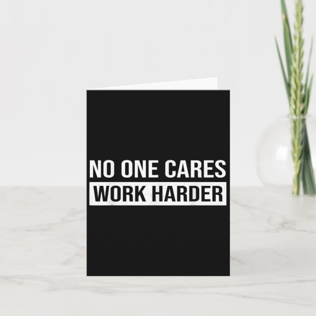 Cares Work Harder, Motivational Workout &amp; Gym  Card (Front)