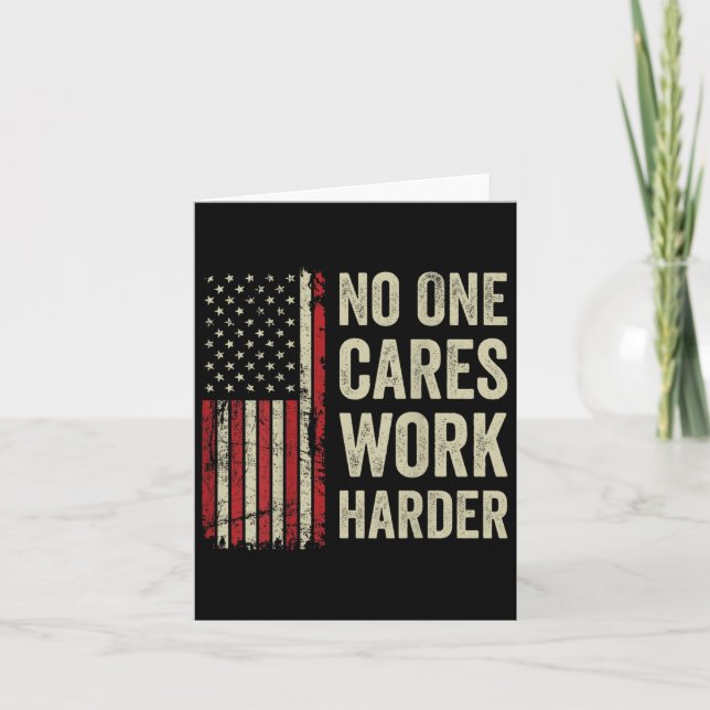 Cares Work Harder - Motivational Workout Gym (back Card (Front)