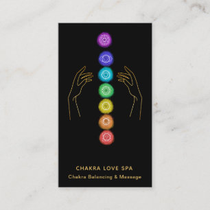 *~* Caress The Chakra Symbols & Healing Hands Business Card