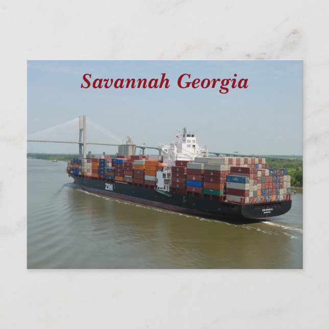 Cargo Container Ship Postcard (Front)