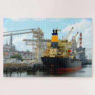 Cargo freighter ship background jigsaw puzzle