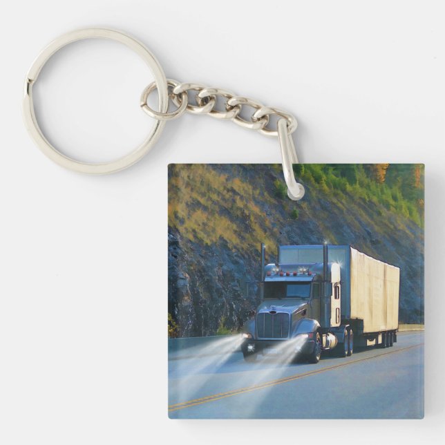 Cargo Lorry Art for Truck-lovers Key Ring (Front)