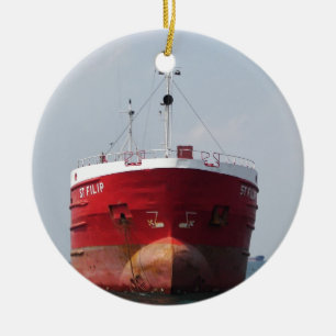Cargo Ship St Filip Ceramic Tree Decoration