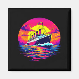 Cargo Ship Vintage Titanic Boat Travel Rate Men Wo Magnet