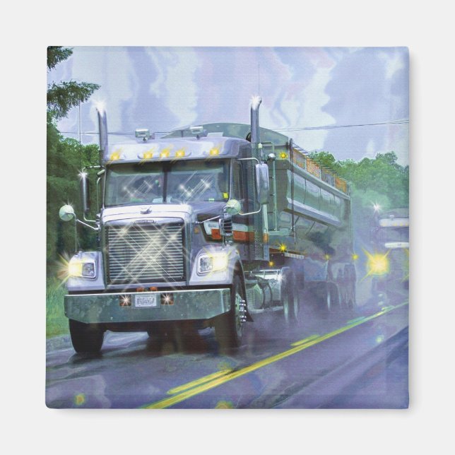 CARGO TRUCK BIG RIG TRUCKERS Gifts Magnet (Front)